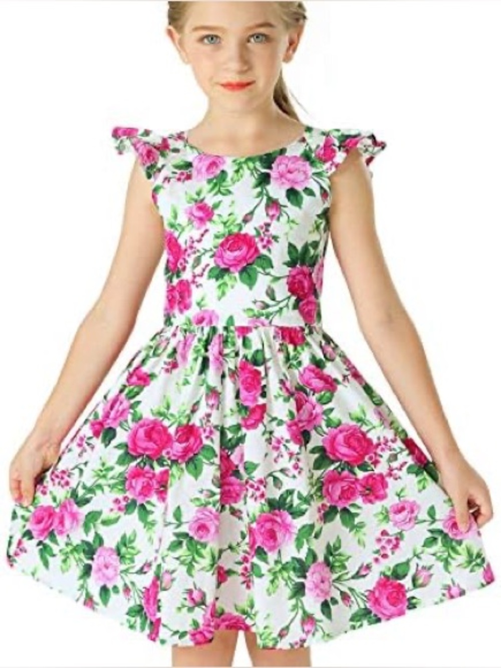 PrincesasA Floral Print Ruffle Dress size 7-8